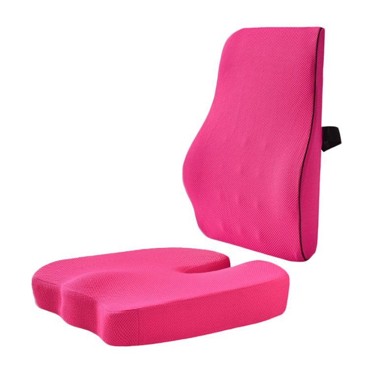 マニー　背当て付きシートクッション（ピンク） 背当てクッション クッション シートクッション 腰サポート 2点