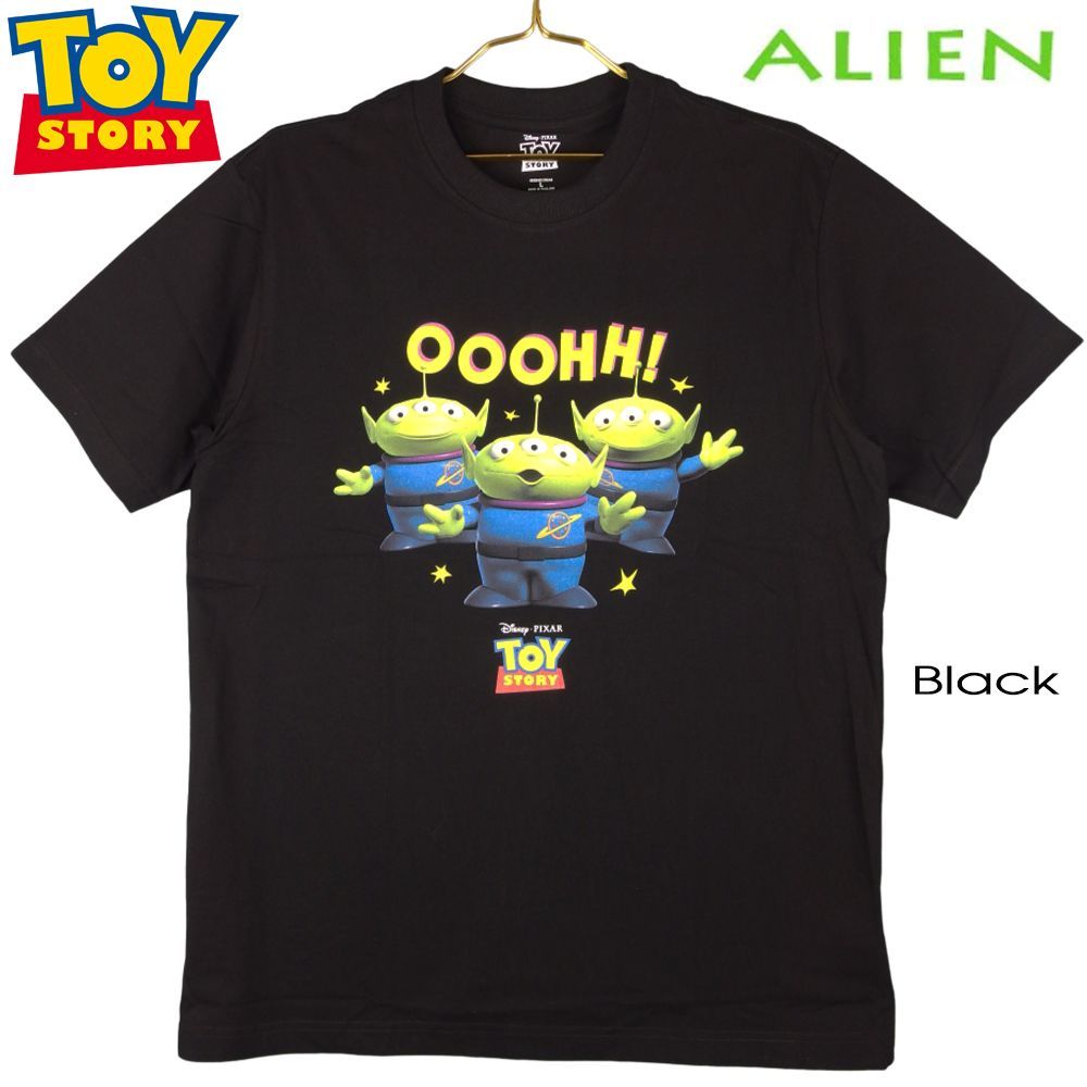 D007 エイリアン Tシャツ 半袖 TOY STORY トイストーリー Disney ディズニー PIXER ピクサー ブラック メンズ レディース  ユニセックス リトルグリーンメン ウッディ ポテトヘッド 日本未発売インポート商品 - メルカリ