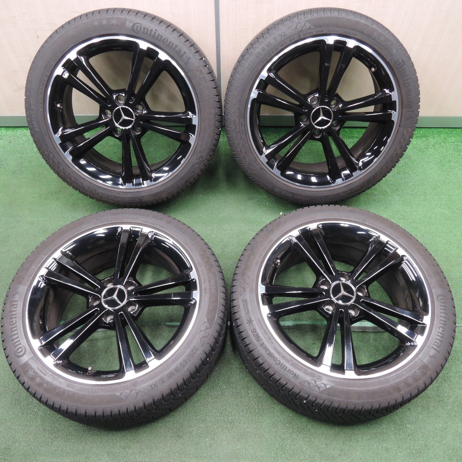 [送料無料] バリ溝！9分！キレイベンツ CLAクラス W177 Aクラス 純正 225/45R18 スタッドレス コンチネンタル ノースコンタクト NC6 PCD112/5H4011905TNス