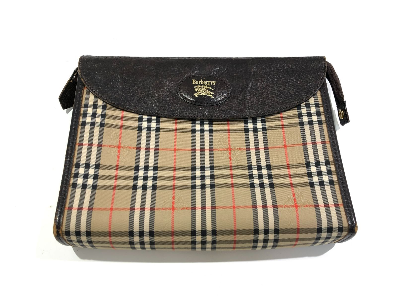 七重浜792-12-070601nh】BURBERRY バーバリー クラッチバッグ