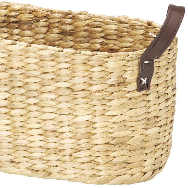 ウォーターヒヤシンス バスケット 収納 | 楕円形 持ち手付き ( かご – 市川籠店 1basketry 取っ手付き 両手 ウォーターヒヤシンスかご 幅45×奥行30 約直径45×高