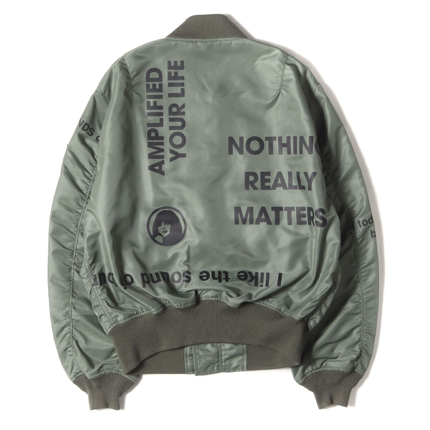 HYSTERIC GLAMOUR ヒステリックグラマー ジャケット カーキ サイズ L LOGO SCRATCH MA-1 ジャケット 02193AB07 アウター ブルゾン 上着 メンズ