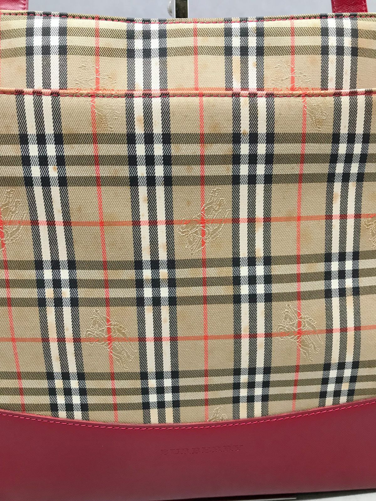 MK77△BURBERRY バーバリー トートバッグ ノバチェック シャドーホース