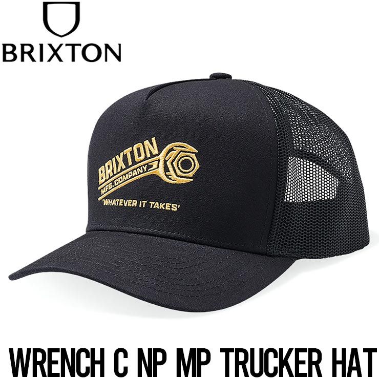 メッシュキャッップ 帽子 BRIXTON ブリクストン WRENCH C NP MP TRUCKER HAT 11658 BKBLK 日本代理店正規品