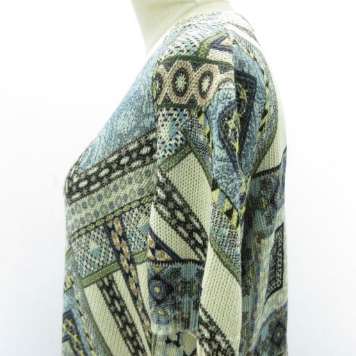 エトロ ETRO 極美品 近年 シルク ニット セーター リネン混 総柄 幾何