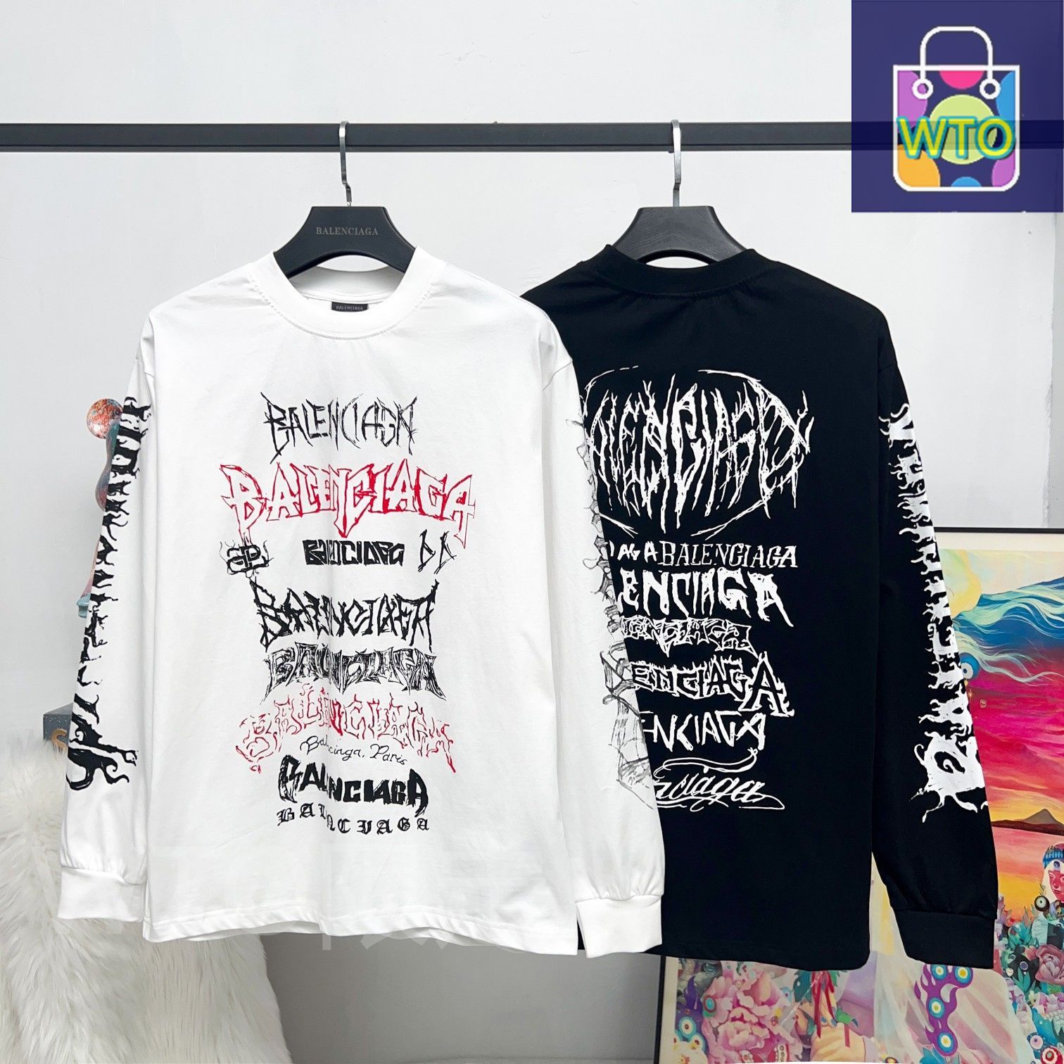 本日限定特価】BALENCIAGA メンズ＆レディース ロングスリーブ T