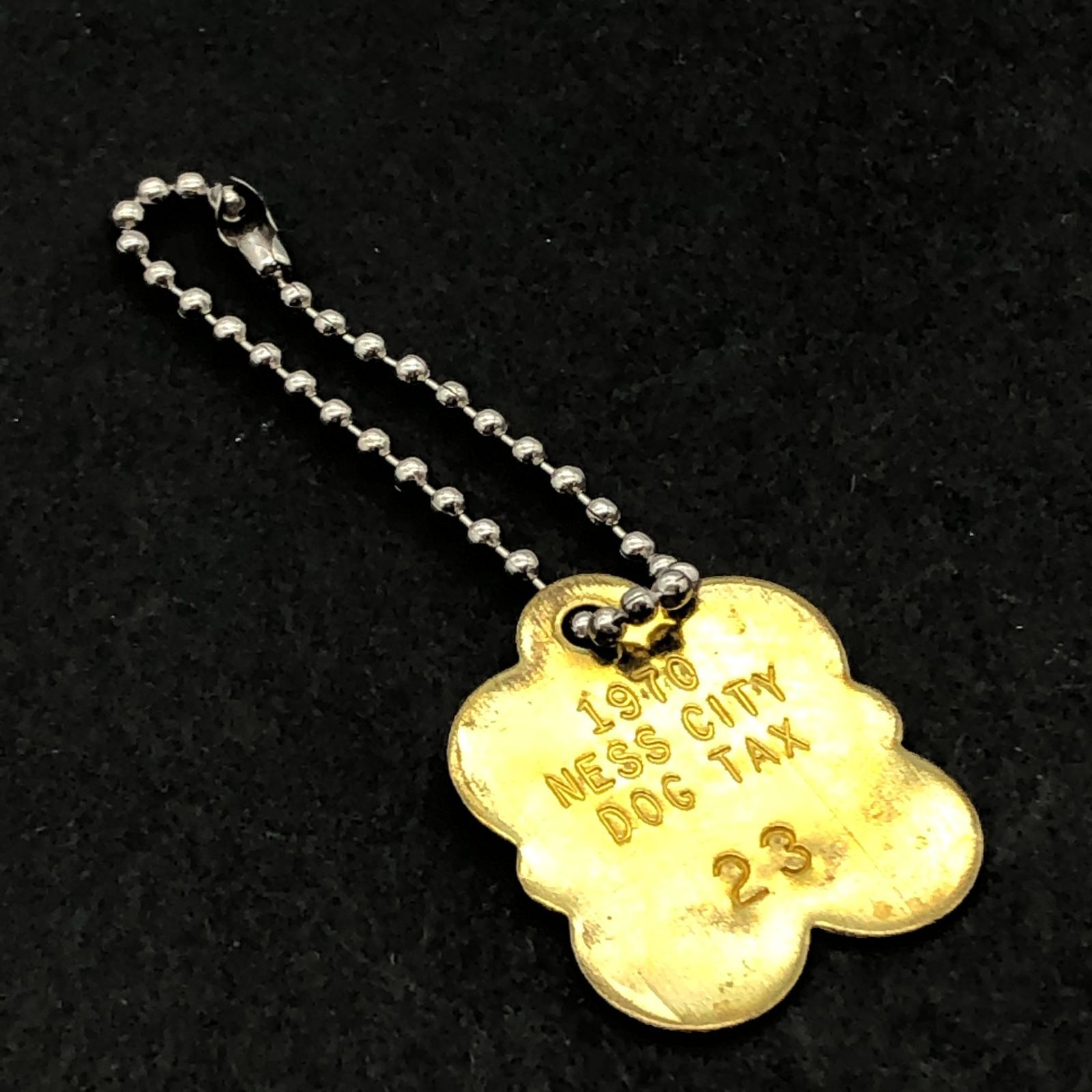 【 ドッグタグ 】 1970年 Dog Tag ※チェーン付き　キーホルダ　キーチェーンなどに！ アンティーク 犬 猫　キャットタグ　ネックレス  KEY014