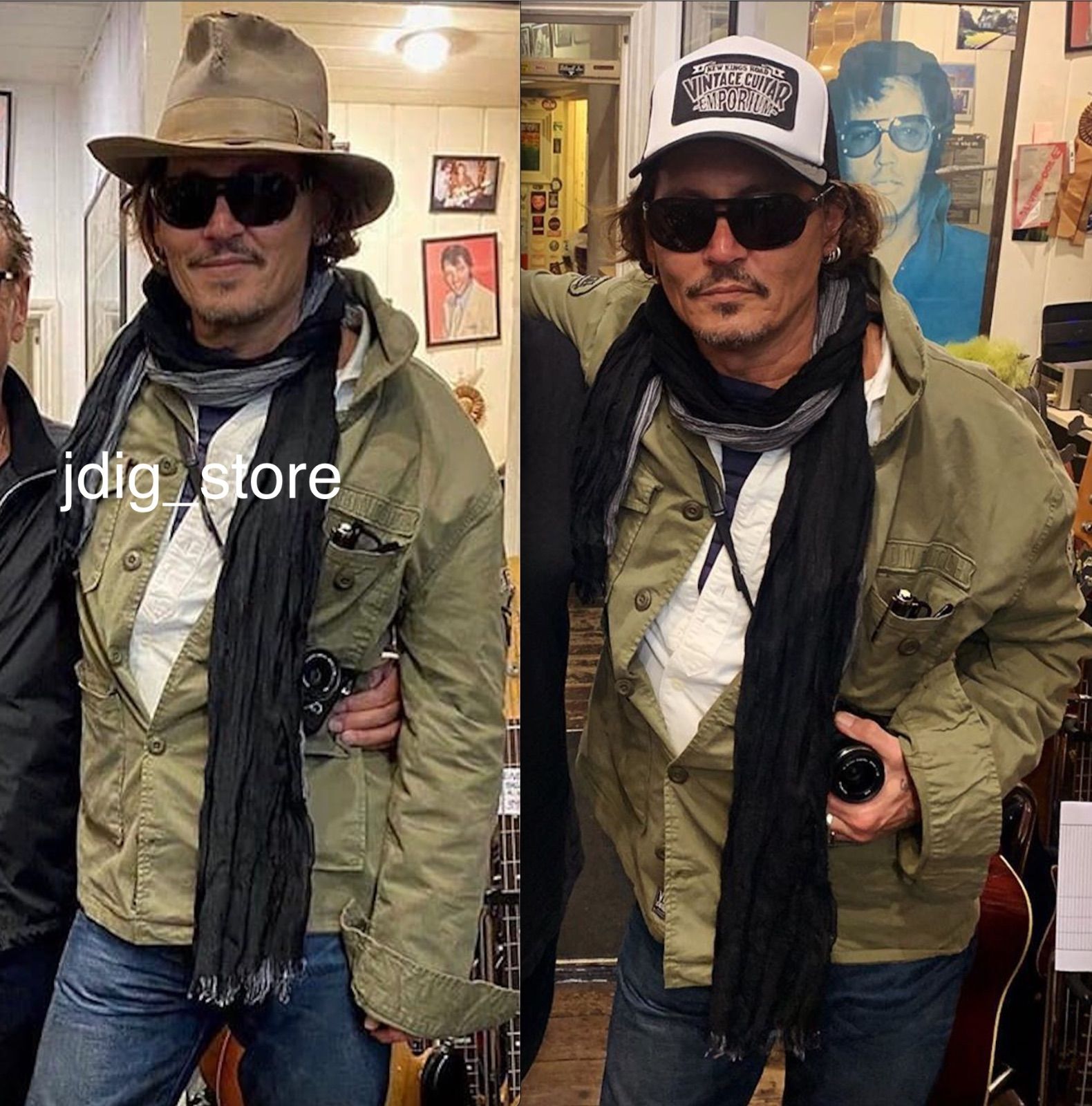 JD着 ミリタリージャケット カーキ ワッペン ステンシル ジョニー
