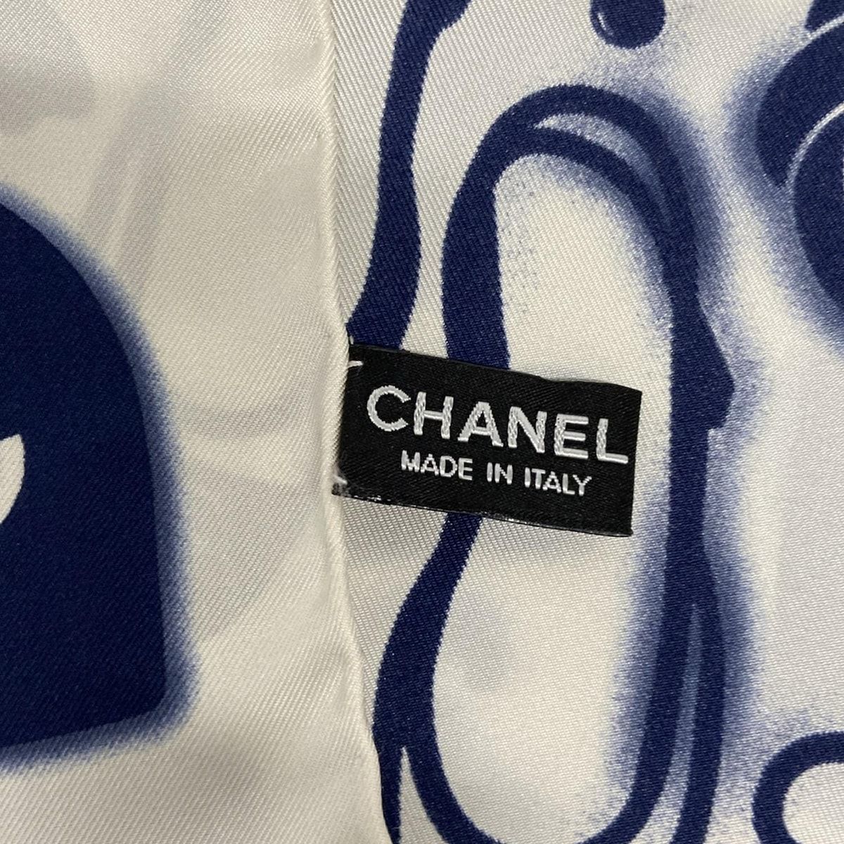 CHANEL(シャネル) スカーフ美品 - 白×ネイビー ココマーク