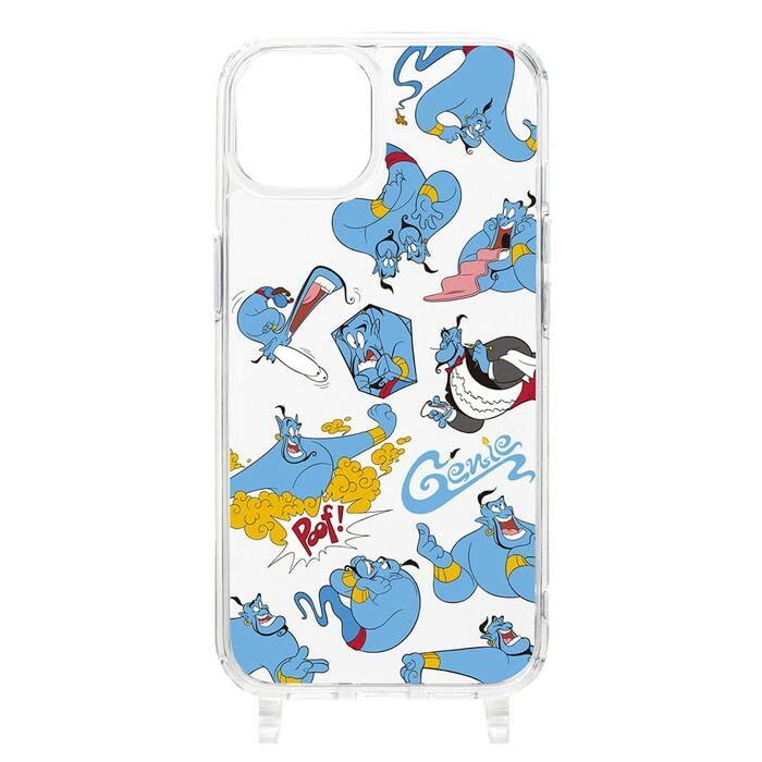 【人気商品】キャラクター ショルダーストラップホール付 クリアケース iPhone15ケース 背面クリア かわいい TPU アラジン クリア ジーニー ディズニー ハイブリッドケース 15 iPhone