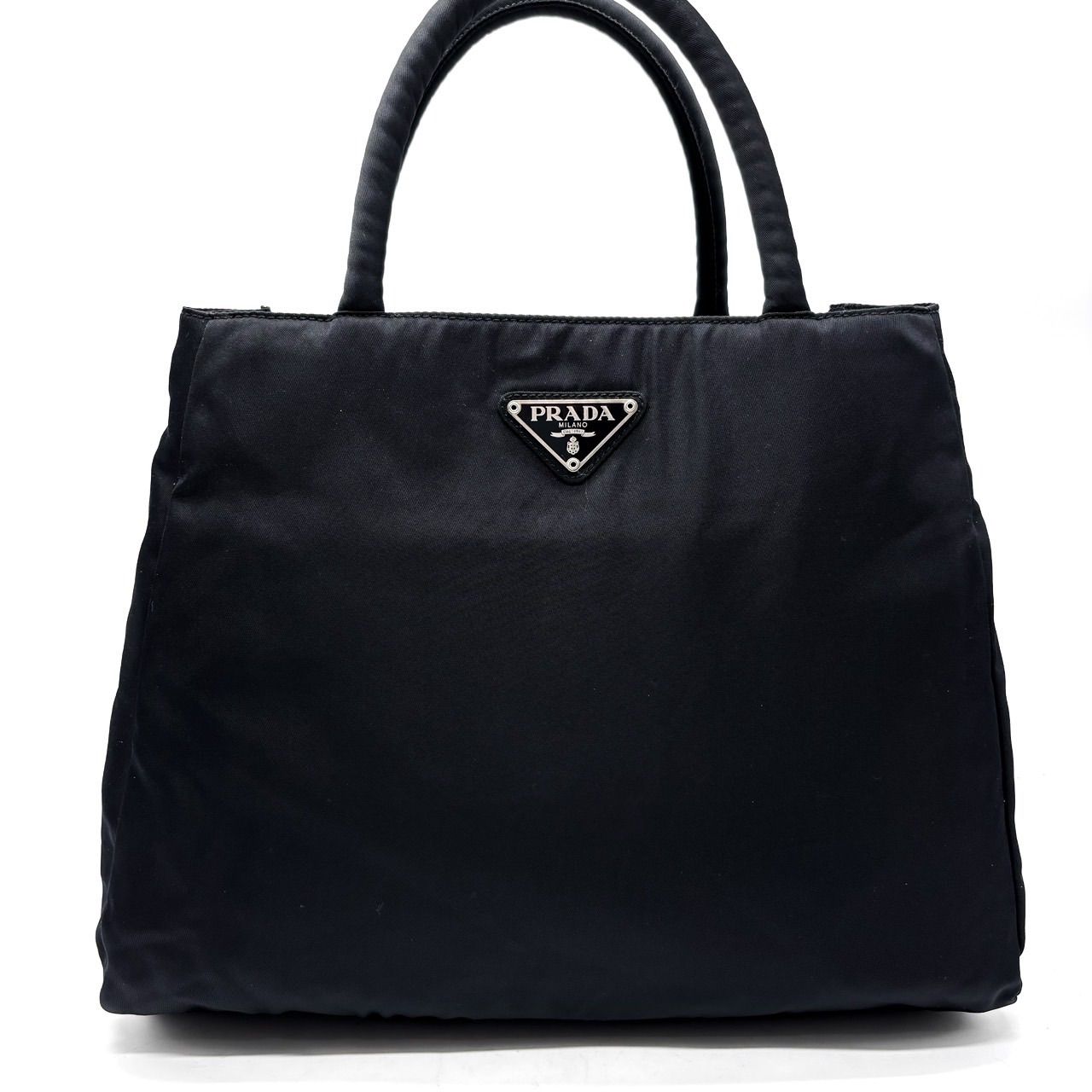 PRADA (美品) プラダ トート バッグ ショルダー 黒 ブラック NERO