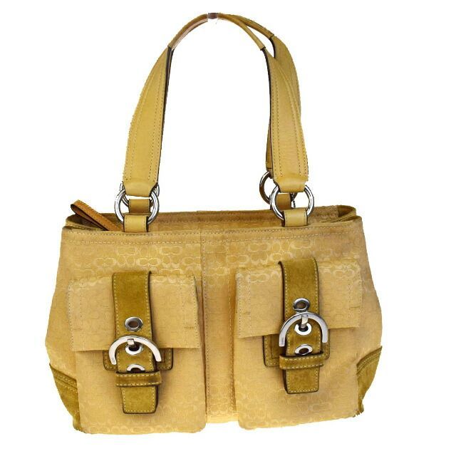 COACH/コーチ ミニシグネチャー キャンバス スエードレザー トートバッグ COACH/コーチ ミニシグネチャー キャンバス スエードレザー