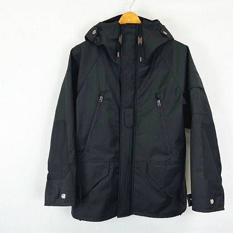 ジュンヤワタナベマン JUNYA WATANABE MAN AD2018 CCOMME des GARCONS コムデギャルソン ストライプ マウンテンジャケット WC-J024 黒 ブラック XS