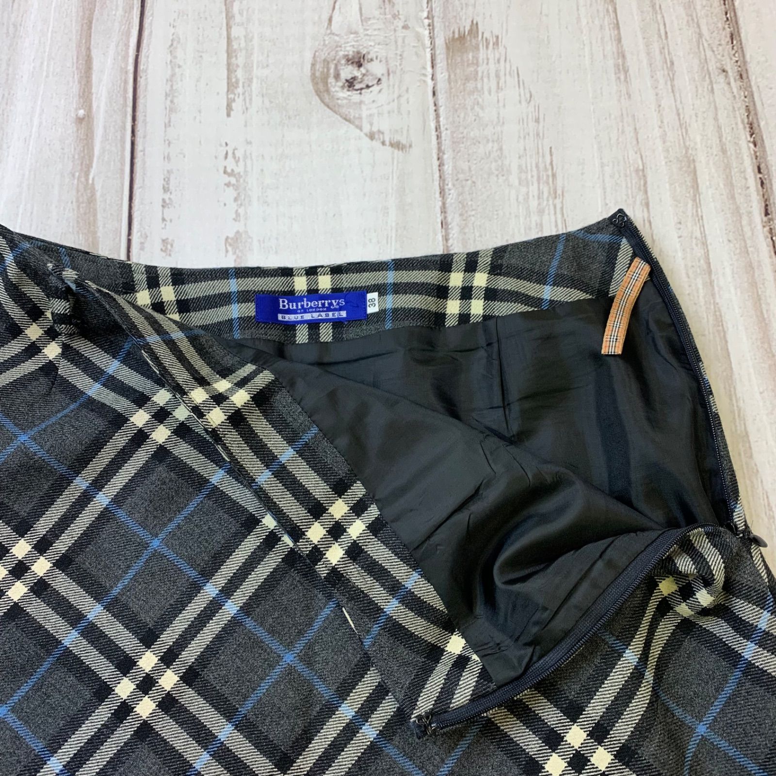 BURBERRY BLUE LABELチェック柄ミニスカート 38 ☆Burberrys BLUE