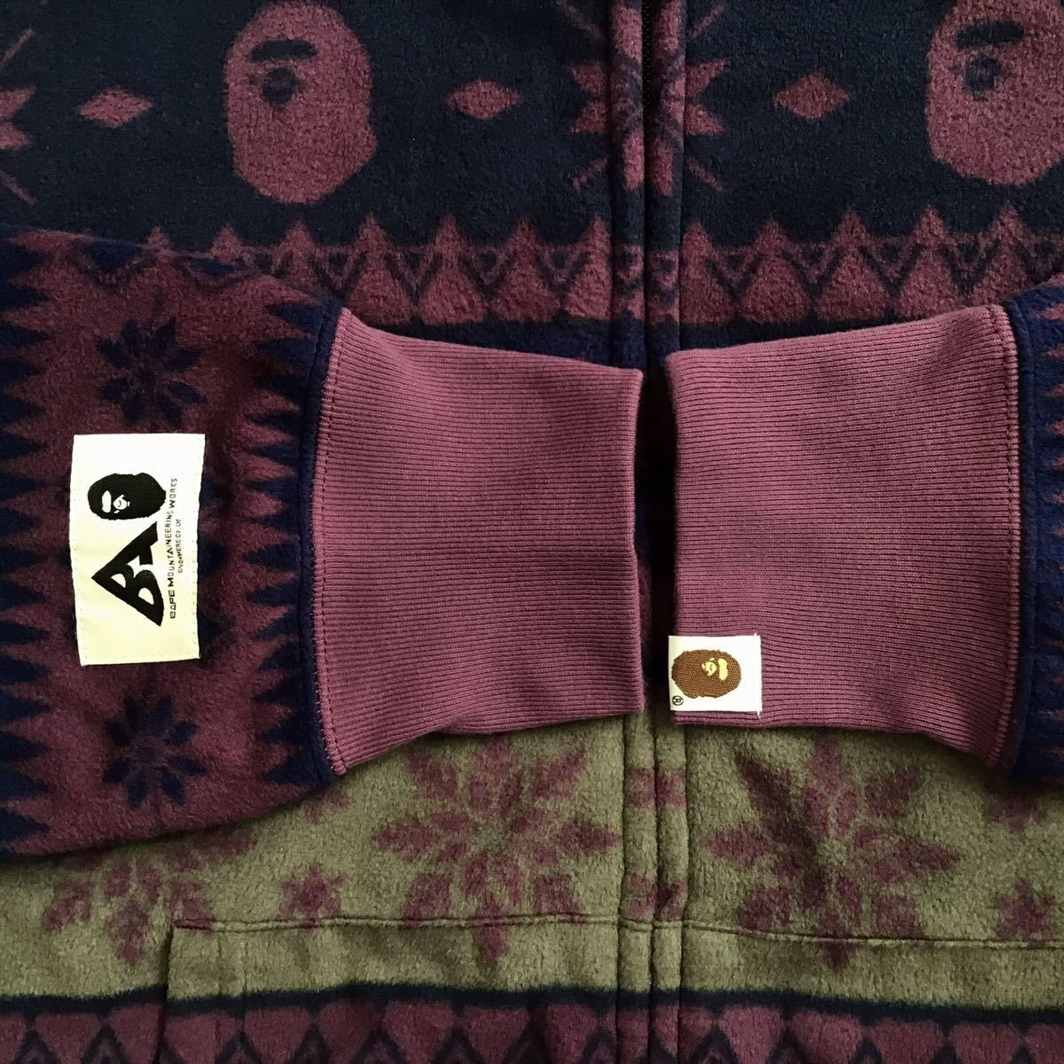 BAPE フリース フルジップ パーカー Lサイズ Purple a bathing ape 