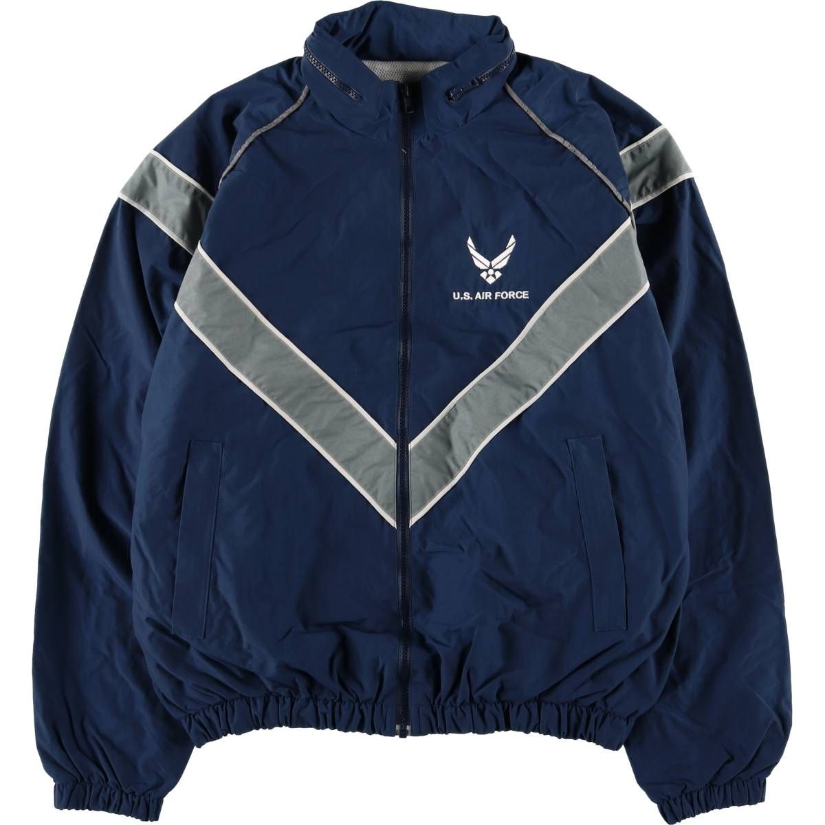 古着 米軍実品 U.S.AIR FORCE SKILCRAFT PTU トレーニングジャケット ナイロンジャケット MEDIUM|REGULAR メンズM相当|eaa584613