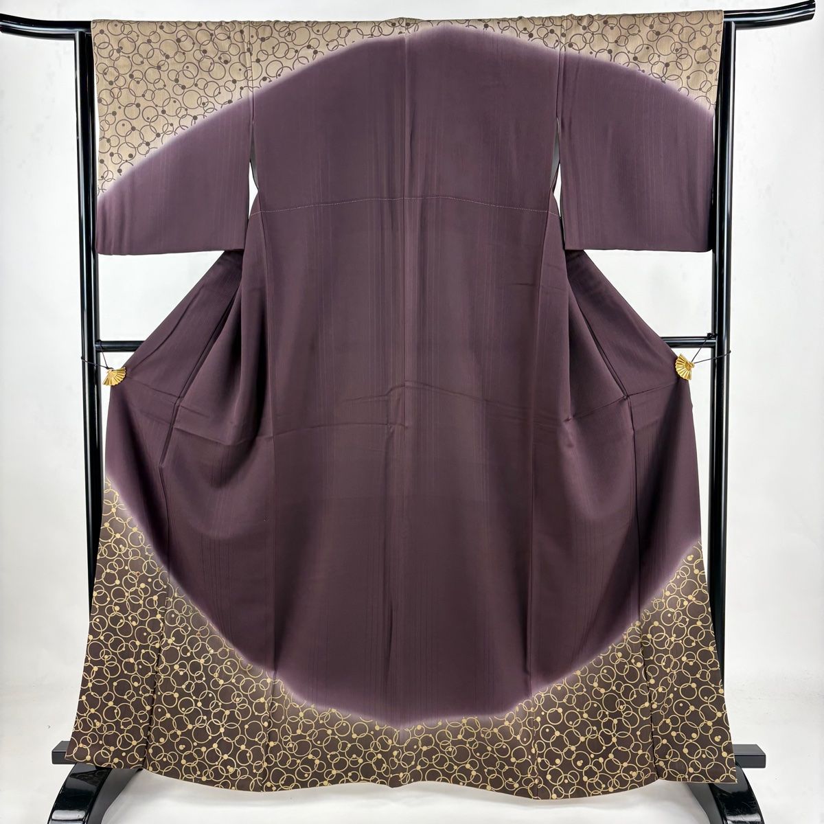 振袖 美品 秀品 袋帯フルセット 松竹梅 鶴 金彩 濃紫 袷 身丈164cm 裄