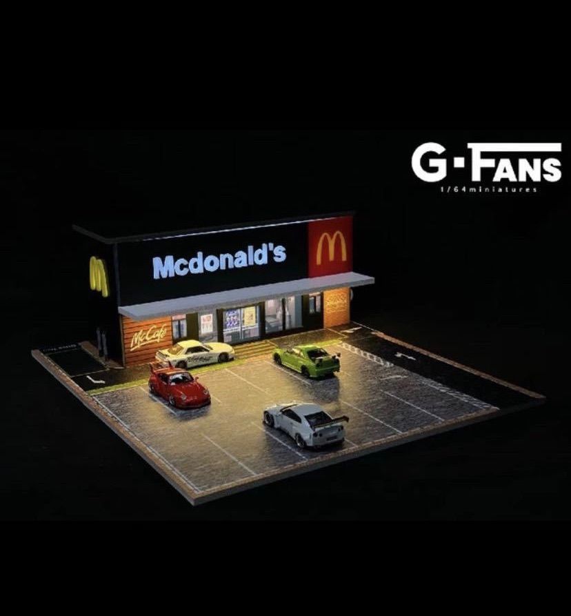 マクドナルド ドライブスルー 1/64駐車場LED照明付きジオラマ　ミニカ マクドナルド ドライブスルー 1/64駐車場LED照明付きジオラマ