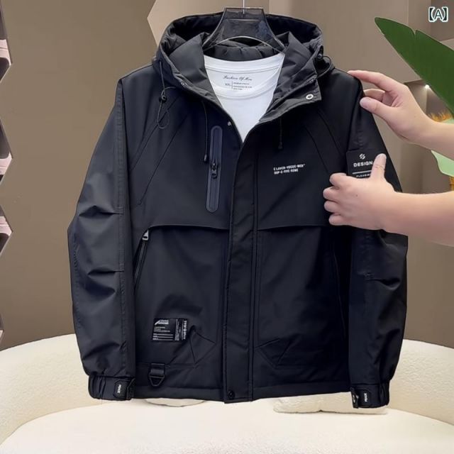 XL 秋冬 コーデ メンズ 服 シンプル ファッション オシャレ 大人 かっこいい 大きいサイズ ストリート 紳士服 アメカジ ジャケット アウター フード付き 中綿 防寒 暖かい ワーク ジャケット アウター キルティング ジャケット アウター