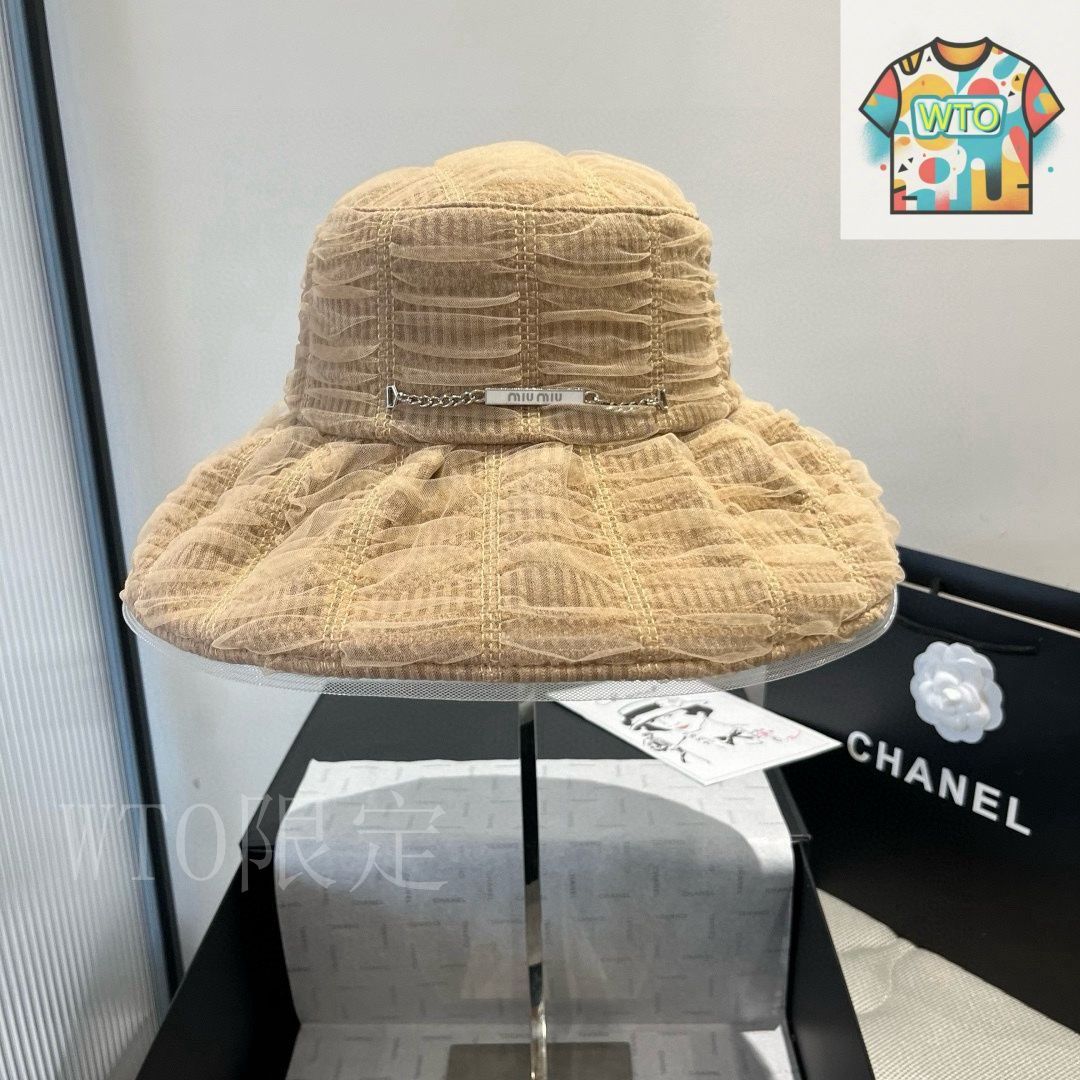 MIU MIU ミュウ ミュウ　ストローハット 麦わら帽子 ベージュ ベージュ系 MiuMiu(ミュウミュウ) ストローハット(レディース) - 海外