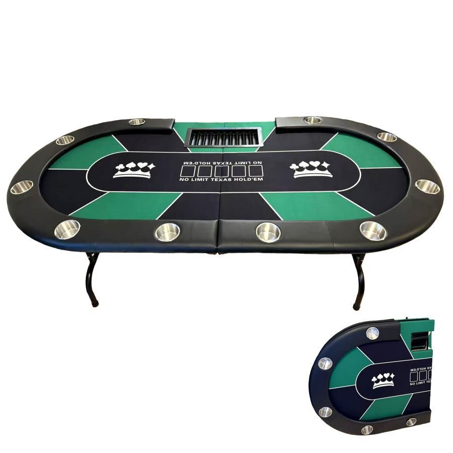 ポーカーテーブル 折りたたみ8人対応2730 家庭用最大500枚チップラック付き Amazon.co.jp: TiltPlay ポーカーテーブル 折りたたみ 10人対応