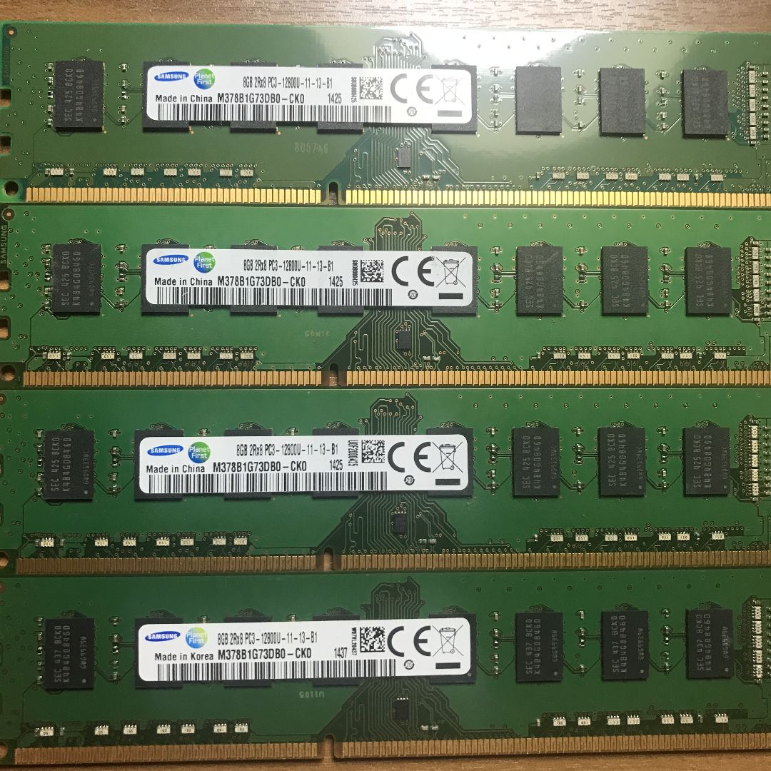 Samsung DDR3 1600Mhzデスクトップ用メモリ8Gx4