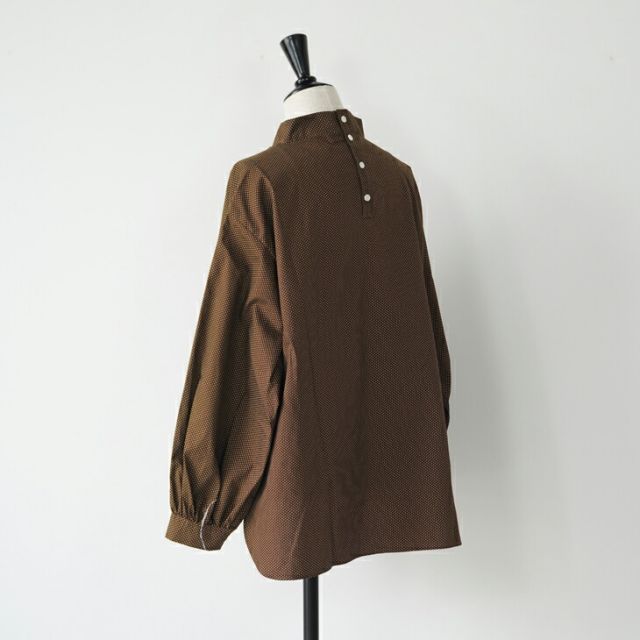DIARIES (ダイアリーズ) | DOT GATHERED PULLOVER (brown) | トップス ブラウス ドット ブラウン ギャザー ハイネック プルオーバー DIARIES (ダイアリーズ) | DOT GATHERED PULLOVER (brown