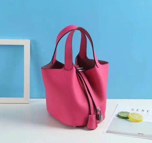 本革 キューブバッグ ピンク バケツバッグ ツイリースカーフ2枚付き 
