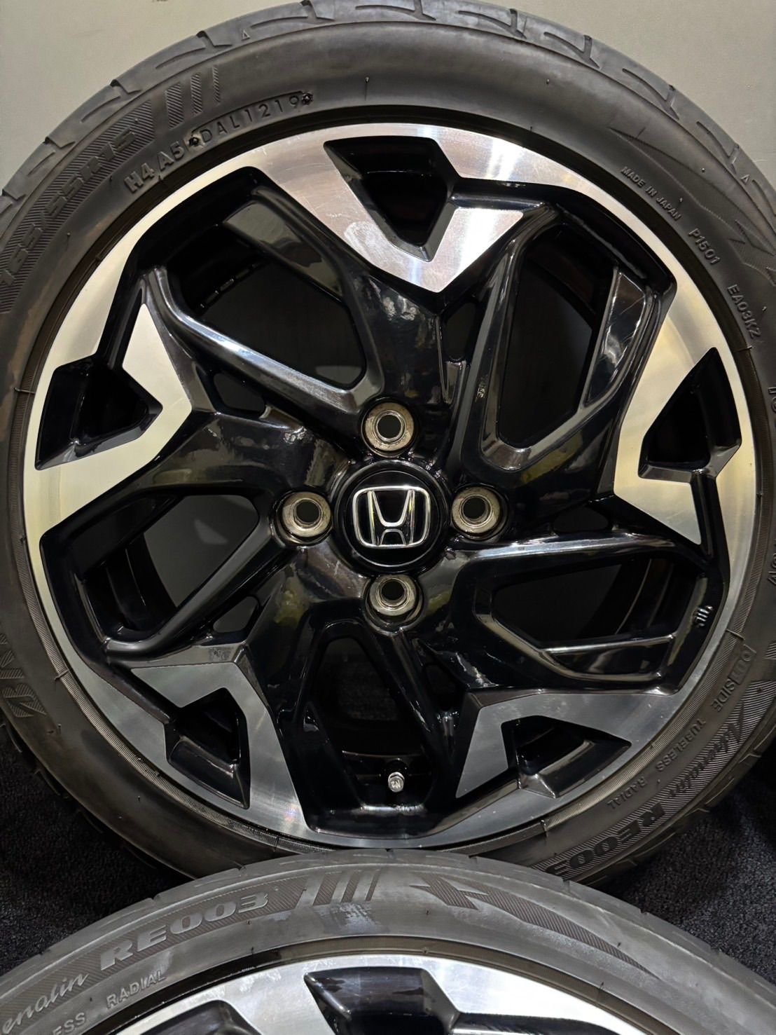 165|55R15 BRIDGESTONE|POTENZA 19年製 ホンダ N-BOX カスタム 純正 15インチ 4.5J 45 100 4H 夏タイヤ 4本 N-WGN N-ONE 南1-K410