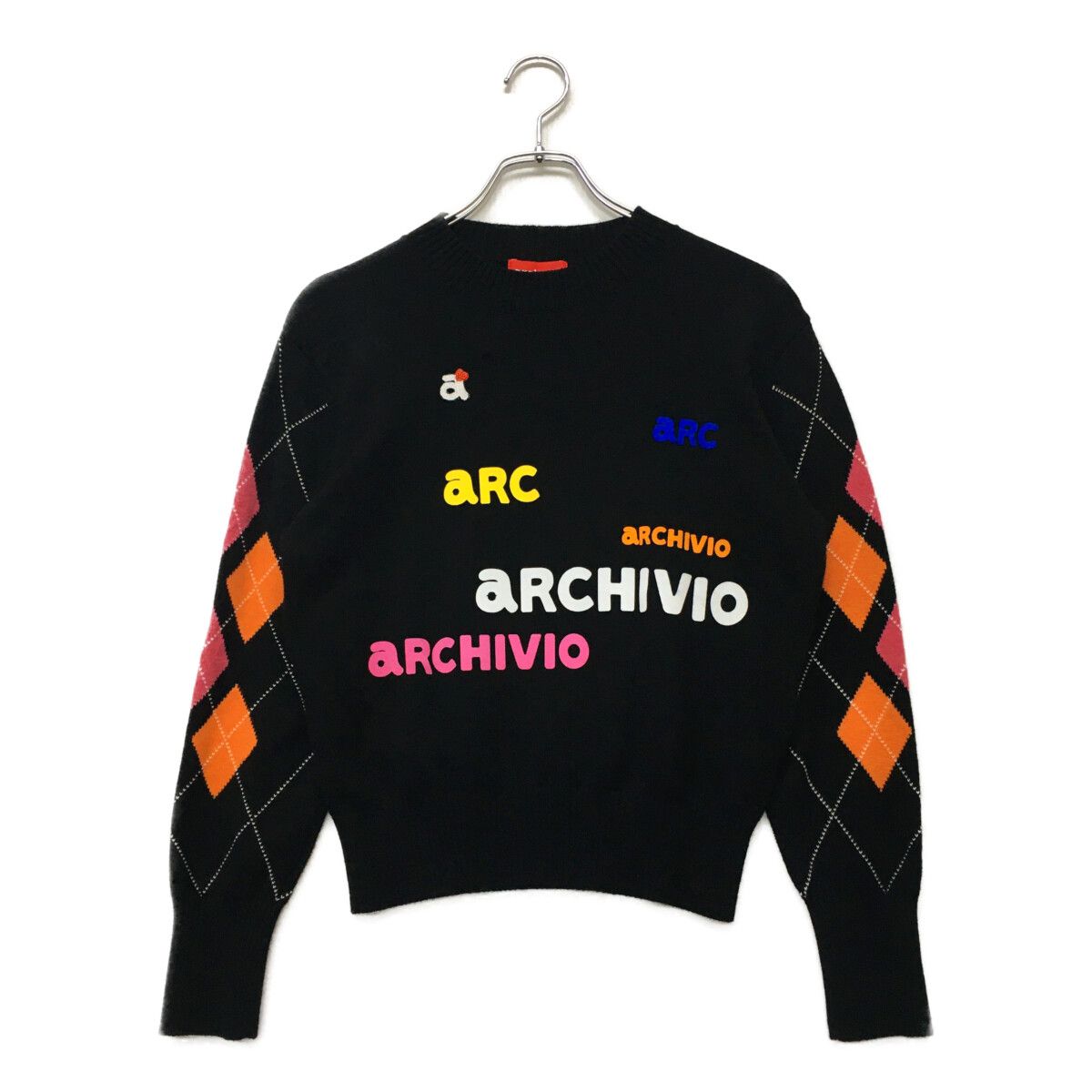 豪奢な 目立ち 24FW archivio 38号 キラキラロゴ入りモノトーンセーター レディースウェア