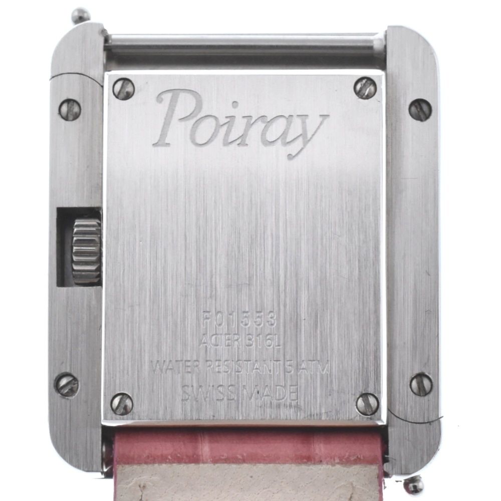 ポアレ Poiray 316L マ・プルミエ SS レザー クォーツ レディース美品内箱付き M#131966