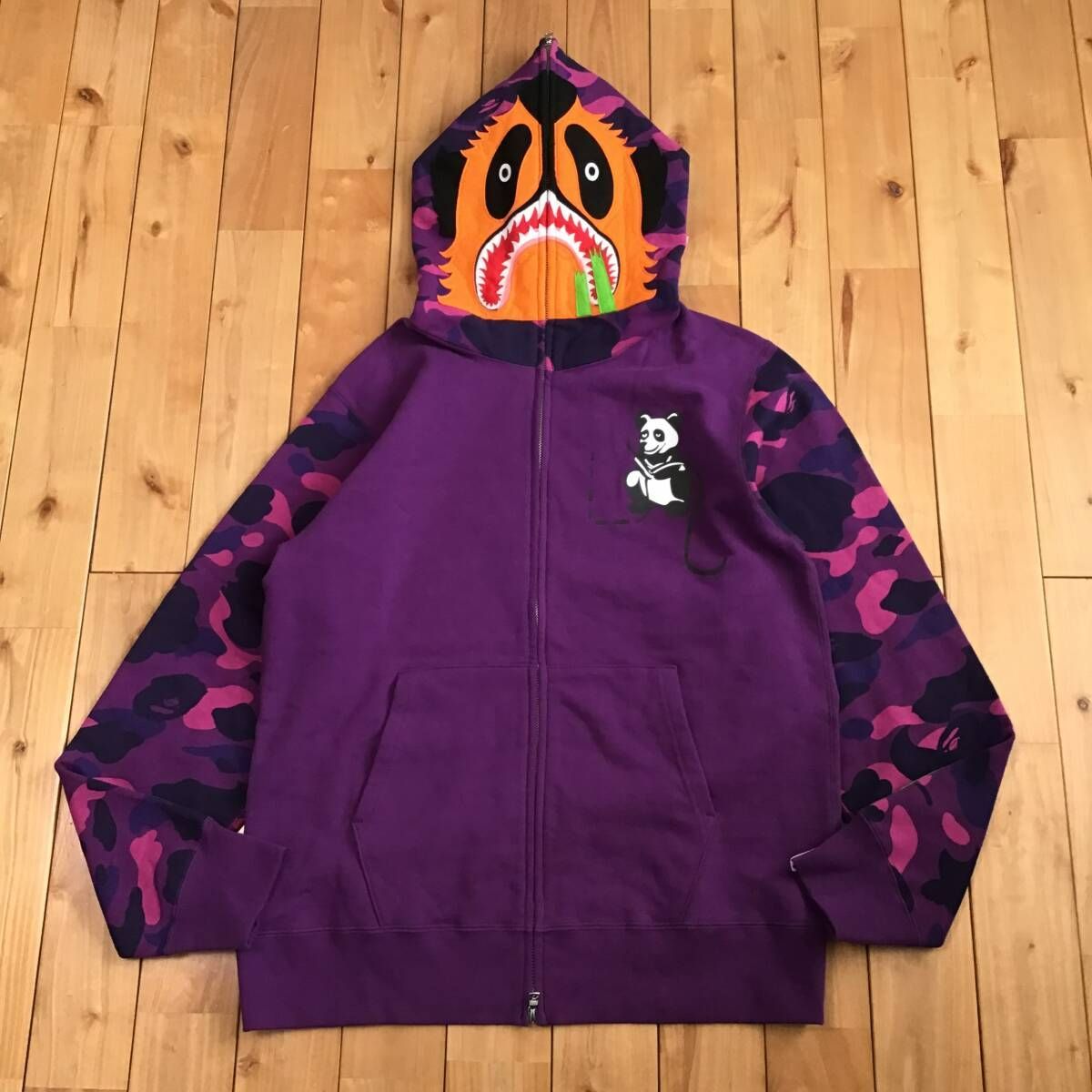 Purple camo パンダ パーカー Lサイズ panda full zip hoodie a 