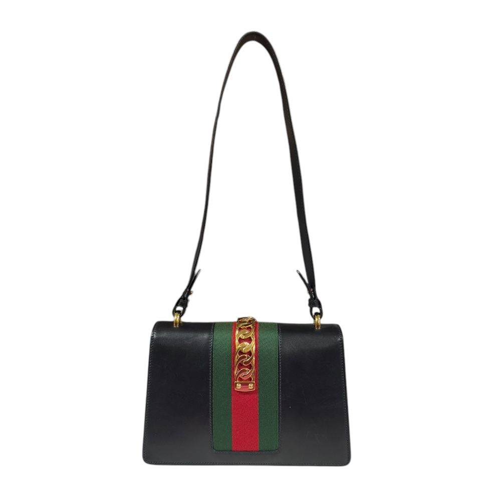 グッチ シルヴィ ショルダーバッグ レザー 4211882 ブラック