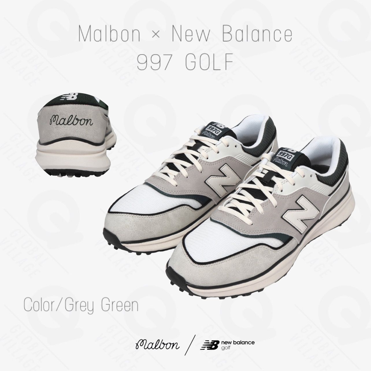 Malbon Golf ×Newbalance 997GOLF グレー／グリーン www.ch4x4.com