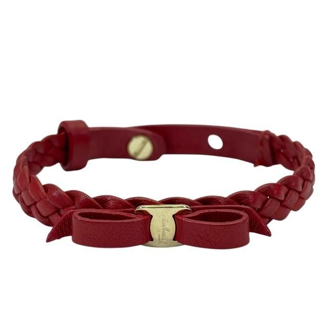 フェラガモ　ヴァラ　リボン　ブレスレット　レザー フェラガモ Ferragamo ヴァラリボン レザーブレスレット レッド