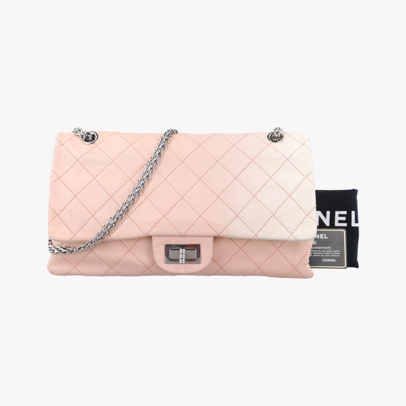 シャネルChanel2.55 ダブルフラップマトラッセピンク×ベージュラムスキンA3759012887238