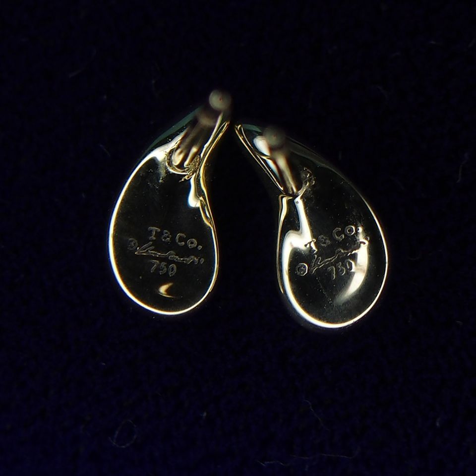 m001 Z3 (60) 美品 ティファニー エルサ・ペレッティ ティアドロップ ピアス 750 T&Co Tiffany K18 Pierced  Earrings TearDrop Elsa Peretti