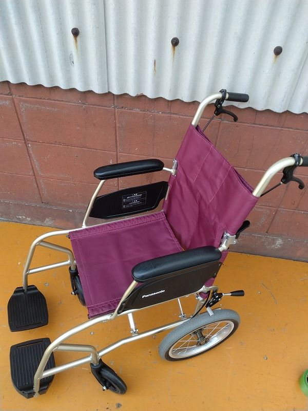 カワムラ KAJ402SB 紫色チェック柄 介助用車椅子 【公式通販】