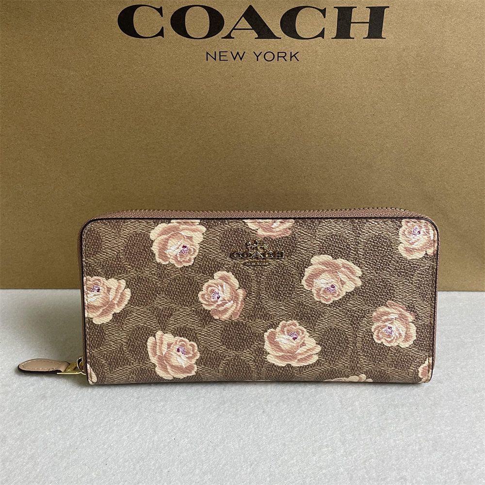 COACH コーチ シグネチャー長財布 薔薇フラワープリントプリント 花柄 F31823 カーキ - メルカリ