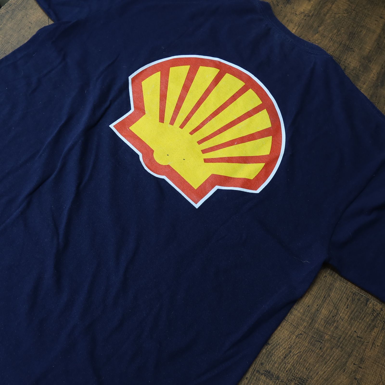 00s～ Vintage US古着☆Shell シェル 企業 スタンド 袖 両面 プリント