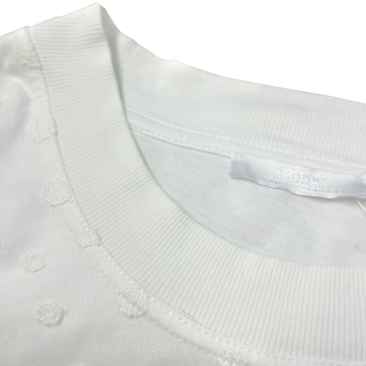 Chloe クロエ 13AW チュールドットTシャツ  ホワイト S IT9H93KRSXQK Chloe クロエ 13AW チュールドットTシャツ ホワイト S 【中古