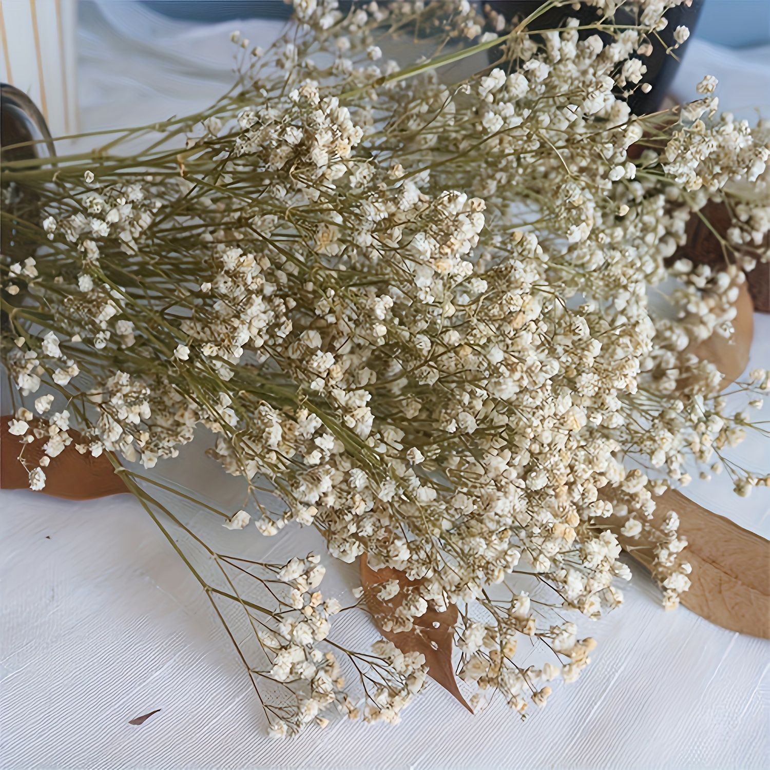 アートフラワー 造花 結婚式 パーティー 人工花束 50gのフェイクフラワー アレンジメントデコレーション かすみ草 細かい花 リビング 寝室 玄関 ナチュラル ホワイト YUZUMIYA_COM