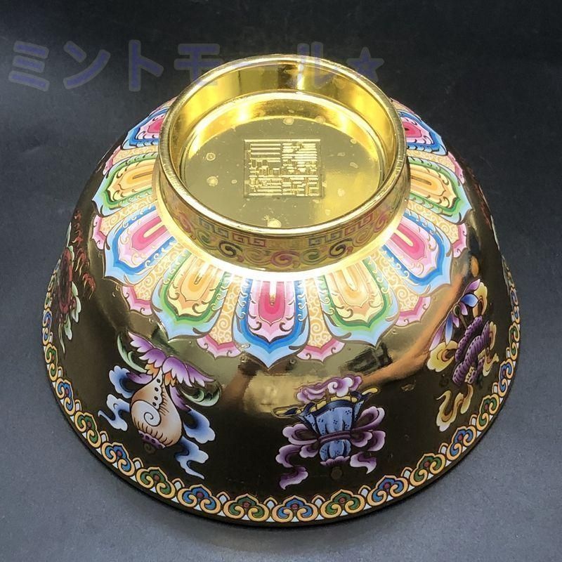 銅器 吉祥八宝碗 色絵法宝碗 装飾品 工芸品 美術品 置物 - メルカリ
