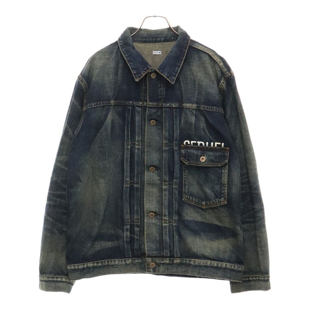 SEQUEL (シークエル) 22AW × FRAGMENT Used Denim Jacket ユーズド 加工 デニム ジャケット インディゴ -  メルカリ