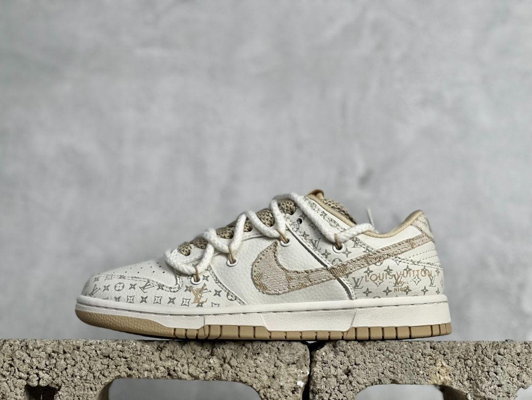 Nk SB Dunk Low LV共同ブランドストラップ ベージュフック