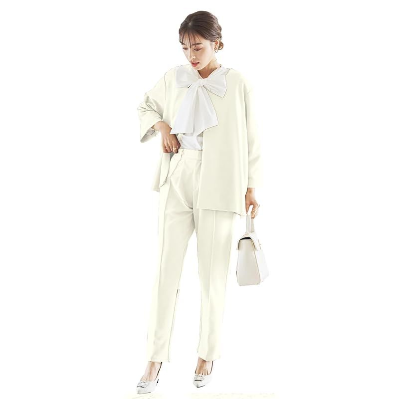 神戸レタス セレモニー スーツ レディース セットアップ ママスーツ 学校行事 入学式 卒業式 七五三 E3333 L パンツ エクリュ 0