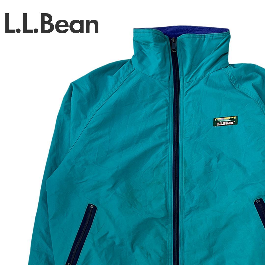 L.L.Bean エルエルビーン シェルドフリースジャケット ブルゾン アウター USA製 メンズ ブルー系