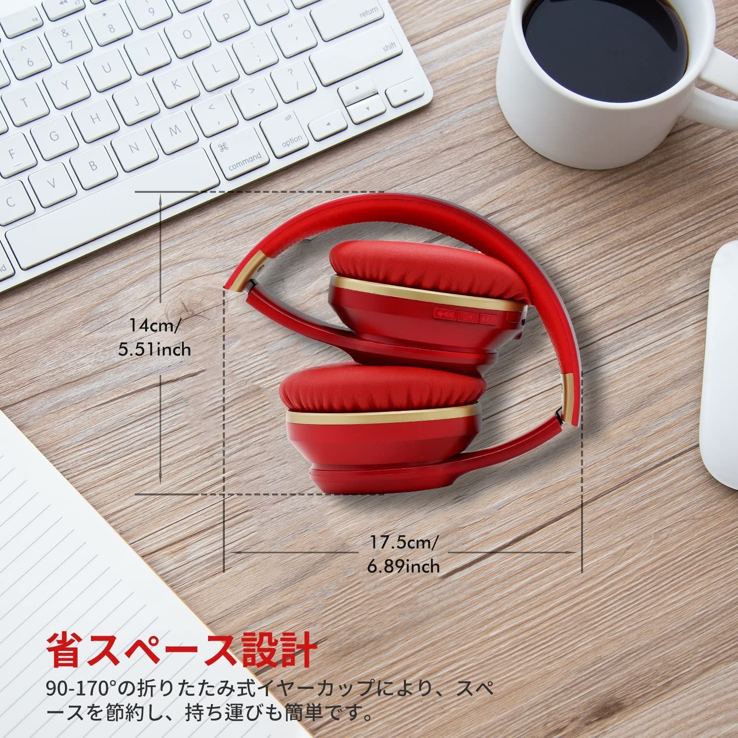 色: レッド】Srhythm NC15 ヘッドホン Bluetooth 5.0 - メルカリ