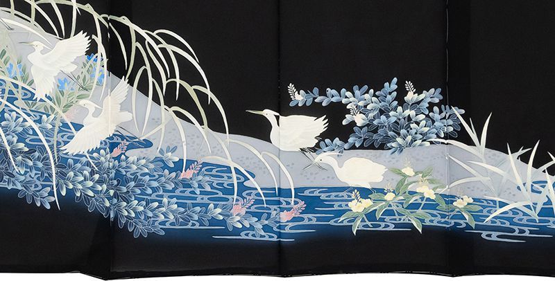 記念感謝祭【仕立無料】夏物本加賀友禅手描き染黒留袖☆駒絽生地