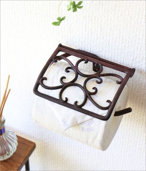 トイレットペーパーホルダー カバー 真鍮 アンティーク エレガント おしゃれ ブラスペーパーホルダー EMU